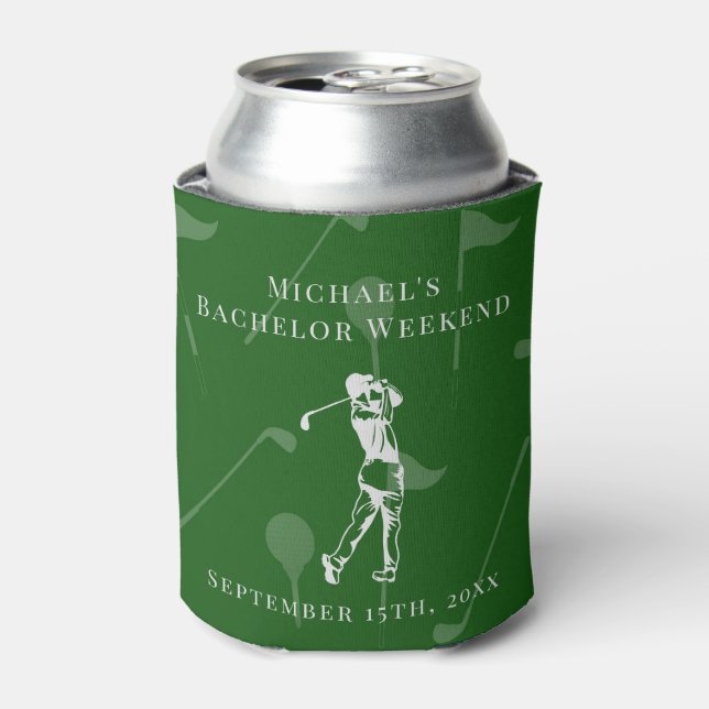 Personalisierter Dosenkühler | Bachelor Golf Weeke (Kanne Vorderseite)