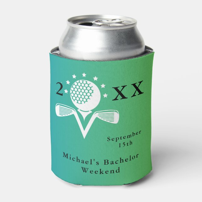Personalisierter Dosenkühler | Bachelor Golf Weeke (Kanne Vorderseite)
