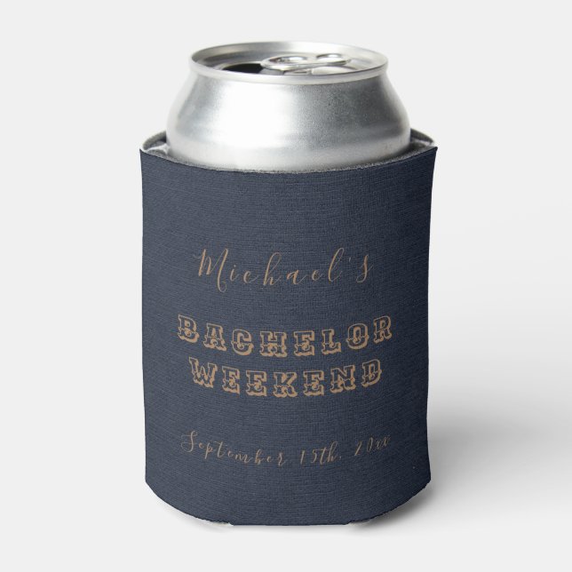 Personalisierter Dosenkühler | Navy Blue Bachelor  (Kanne Vorderseite)