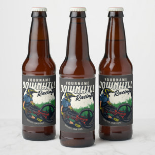 Personalisierter Downhill-Renn-Mountainbike-Trail Bierflaschenetikett