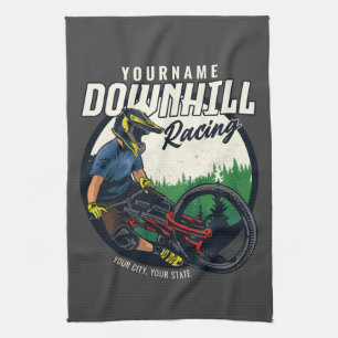 Personalisierter Downhill-Renn-Mountainbike-Trail Geschirrtuch