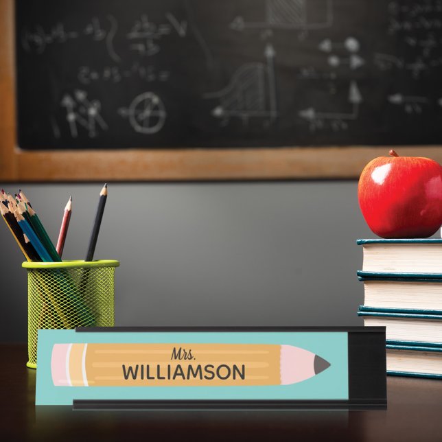 Personalisierter Dozent für gelbes Schreiben Schreibtischnamensplakette (Von Creator hochgeladen)