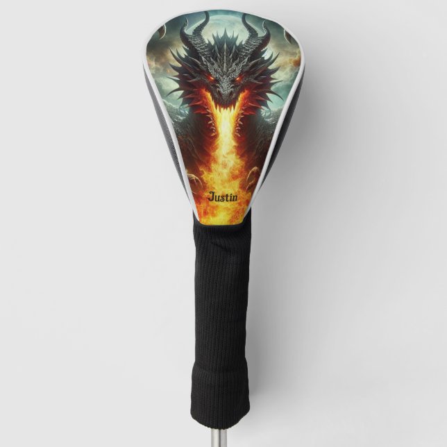Personalisierter Drache für das Feueratmen Golf Headcover (Vorderseite)