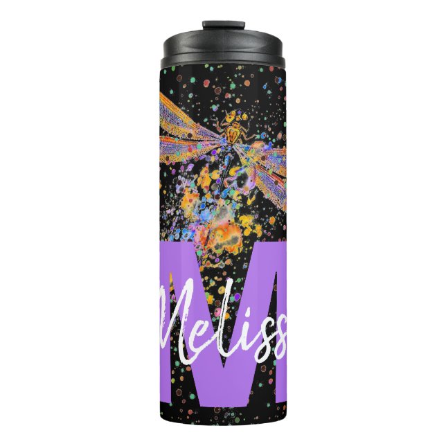 Personalisierter Dragonfly-Spritzer Thermosbecher (Vorderseite)