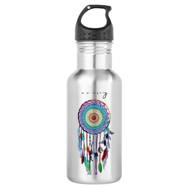 Personalisierter Dreamcatcher Edelstahlflasche (Vorderseite)
