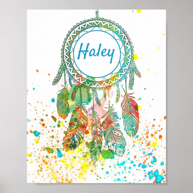 Personalisierter Dreamcatcher-Splatter Poster (Vorne)
