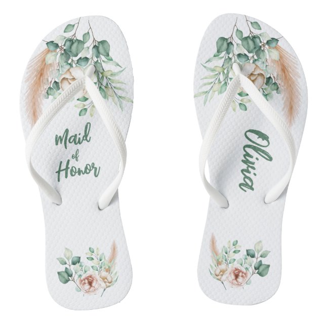 Personalisierter Dreh Flop, Eukalyptus-Thema Flip Flops (Fußbett)
