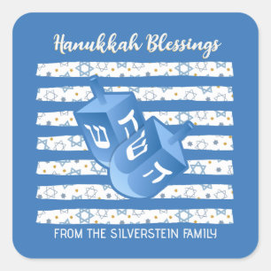 Personalisierter Dreidel Chanukka Quadratischer Aufkleber