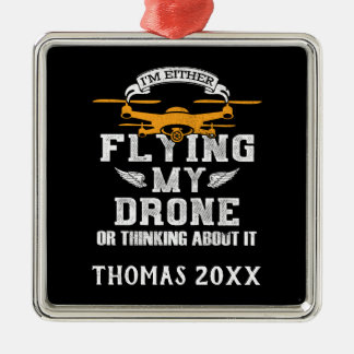 Personalisierter Drohnenpilot, Multirotor-Quadcopt Ornament Aus Metall