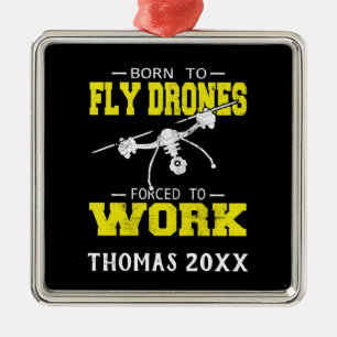 Personalisierter Drone-Pilot-Multirotor-Quadcopter Ornament Aus Metall