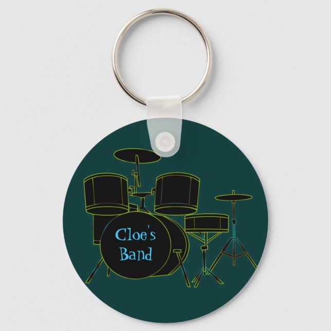 Personalisierter Drumset-Schlüsselanhänger Schlüsselanhänger (Vorderseite)