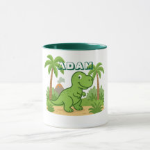 Personalisierter Dschungel-Dinosaurier-Becher für