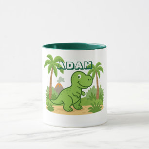 Personalisierter Dschungel-Dinosaurier-Becher für Tasse