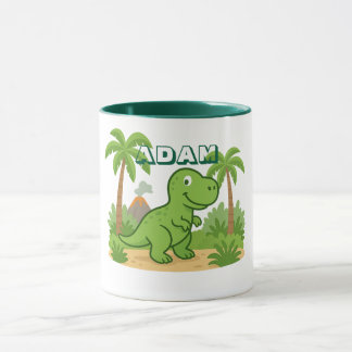 Personalisierter Dschungel-Dinosaurier-Becher für Tasse