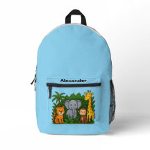 Personalisierter Dschungel-Tier-Rucksack – Spaßige