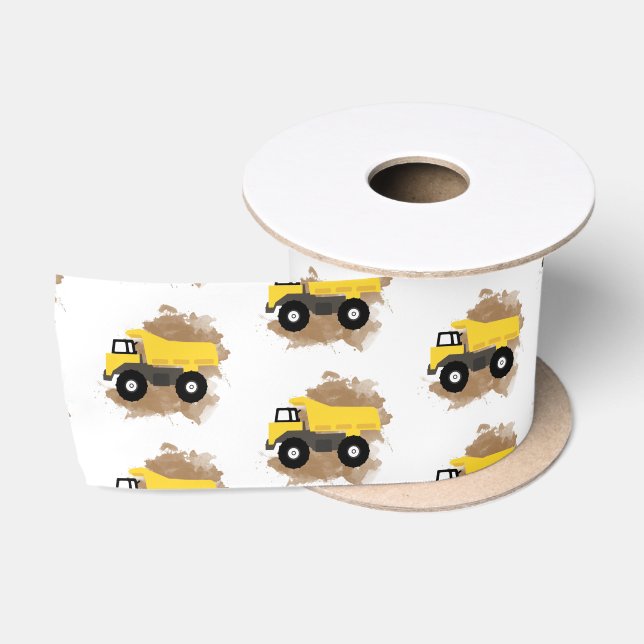 Personalisierter Dump Truck Konstruktionsschlamm Satinband (Spule)