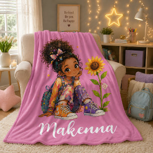 Personalisierter dunkelhaariger Mädchenname Fleecedecke