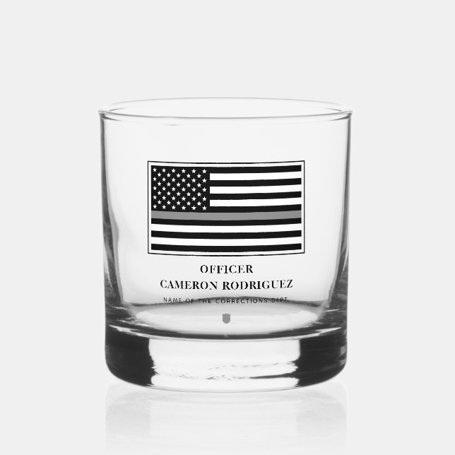Personalisierter, dünner Silber Whiskyglas (Vorderseite)