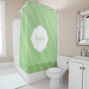 Personalisierter Duschvorhang mit grünem Sand
