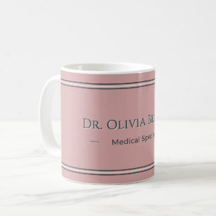 Personalisierter Dusty Rose Charcoal Namensbecher Kaffeetasse