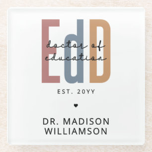Personalisierter EdD-Doktor des Abschlusses Bildun Glasuntersetzer