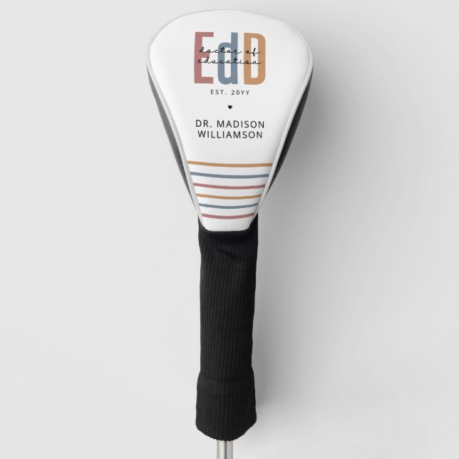 Personalisierter EdD-Doktor des Abschlusses Bildun Golf Headcover (Vorderseite)