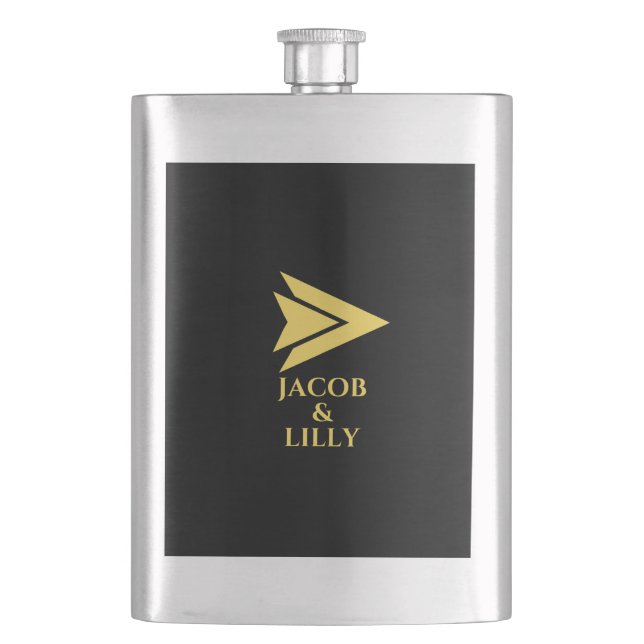 Personalisierter Edelstahlkolben |Zazzle Flachmann (Vorderseite)