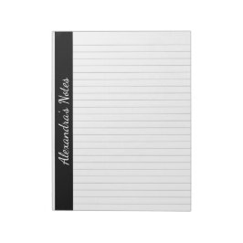 Personalisierter Editor für Schwarz-Grau 8.5 x 11- Notizblock