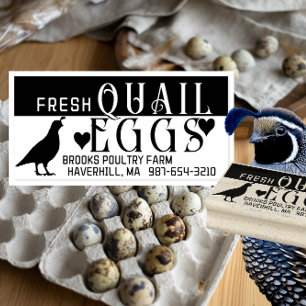 PERSONALISIERTER EGG CARTON Frische Wachteleier & Gummistempel