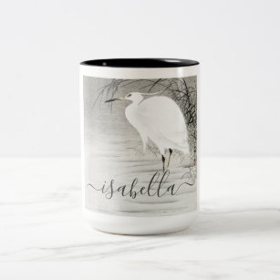 Personalisierter Egret-Küstenvogel Zweifarbige Tasse