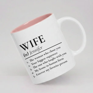 Personalisierter Ehefrau-Definitionsbecher Geschen Zweifarbige Tasse