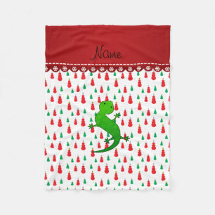 Personalisierter Eidechsenschneemann Fleecedecke