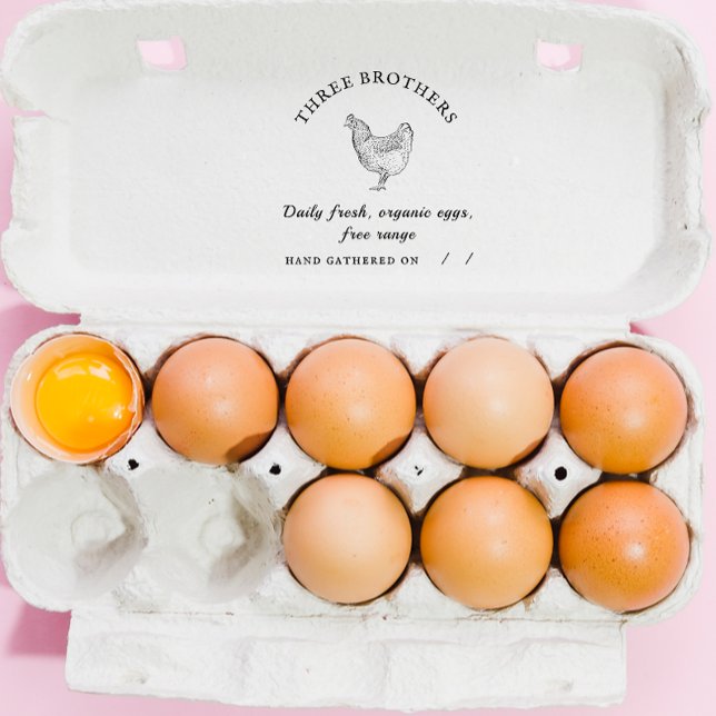 Personalisierter Eierkarton Rustikaler Familienbet Gummistempel (Von Creator hochgeladen)