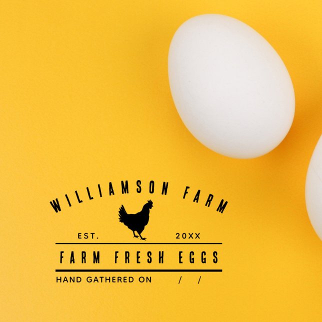 Personalisierter Eierkarton Rustikaler Familienbet Gummistempel (Personalized Egg Carton Rustic Family Farm Rubber Stamp)