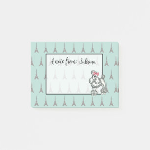 Personalisierter Eiffelturm Französischer Poodle N Post-it Klebezettel