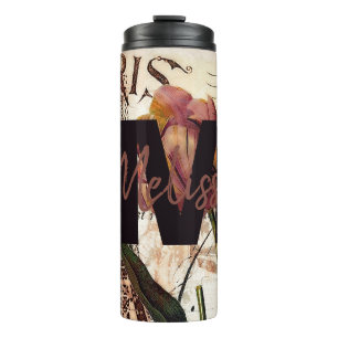 Personalisierter Eiffelturm und Tulpe Thermosbecher