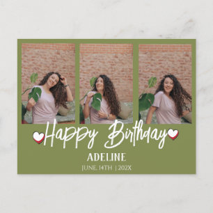 Personalisierter einfacher Geburtstag stilvoll dre Postkarte