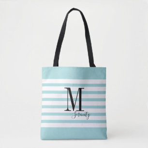 Personalisierter einfacher Name und Monogramm Stra Tasche
