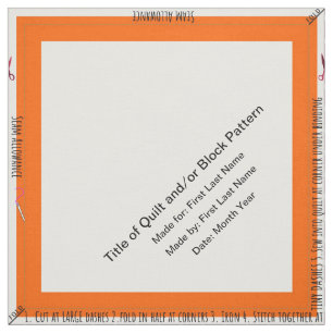 Personalisierter einfacher Quilt-Label-Corner Stoff