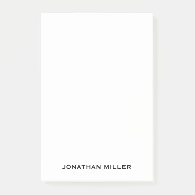 Personalisierter einfacher Schwarz-weißer Typograf Post-it Klebezettel (Vorderseite)