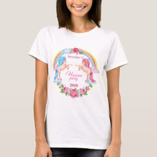 Personalisierter Einhorn-Junggeselinnen-Abschied T-Shirt