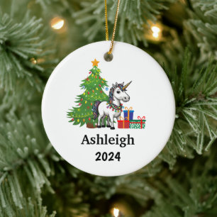 Personalisierter Einhorn Keramik Ornament