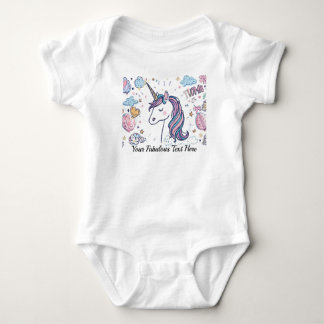 Personalisierter Einhorn-Teddybär für Kinderliebha Baby Strampler