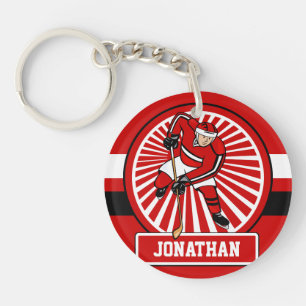 Personalisierter Eis-Hockeyspieler Schlüsselanhänger