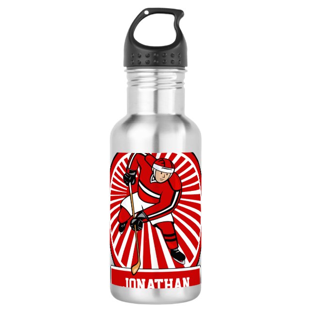 Personalisierter Eis-Hockeyspieler Trinkflasche (Vorderseite)
