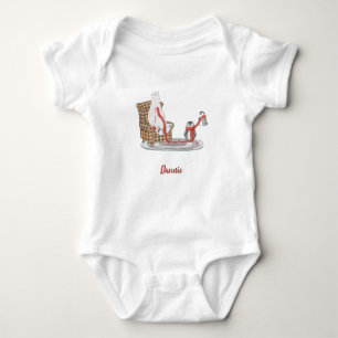 Personalisierter Eisbär Pinguin Freunde Winter Baby Strampler