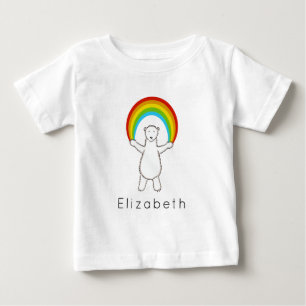 Personalisierter Eisbär und Regenbogen-T - Shirt