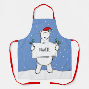 Personalisierter Eisbär Weihnachten Schürze