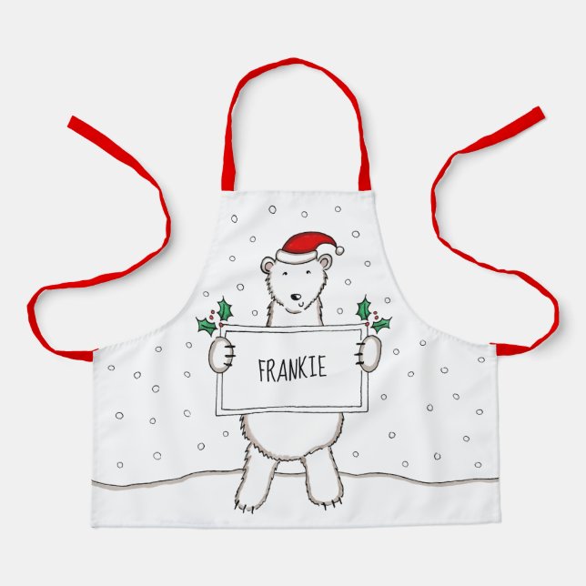 Personalisierter Eisbär Weihnachten Schürze (Vorderseite)