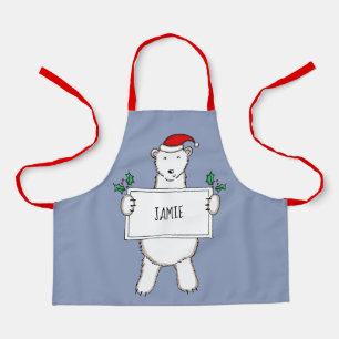 Personalisierter Eisbär Weihnachten Schürze